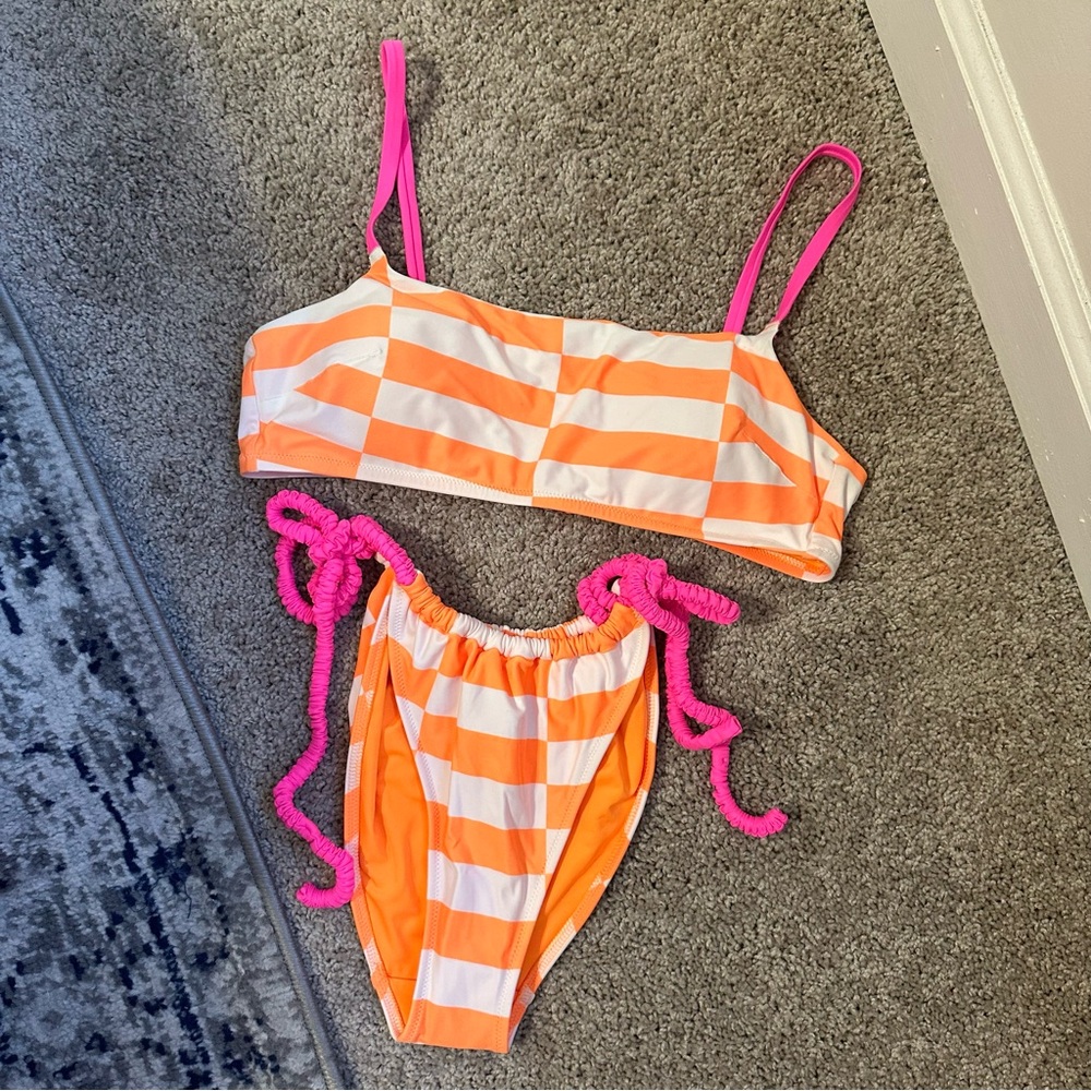 NWT Aerie Bikini Set Size Large Scrunchie Tie Cheekiest Bottom + Scoop Top